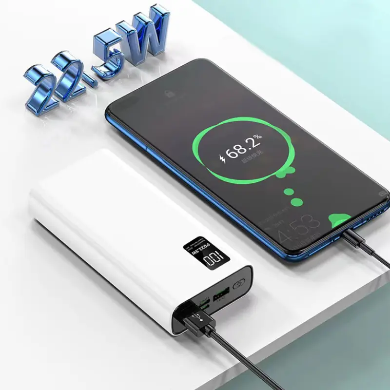SiGN powerbank 30000 mAh, 22,5 W, USB-A och USB-C, vit, bild 2
