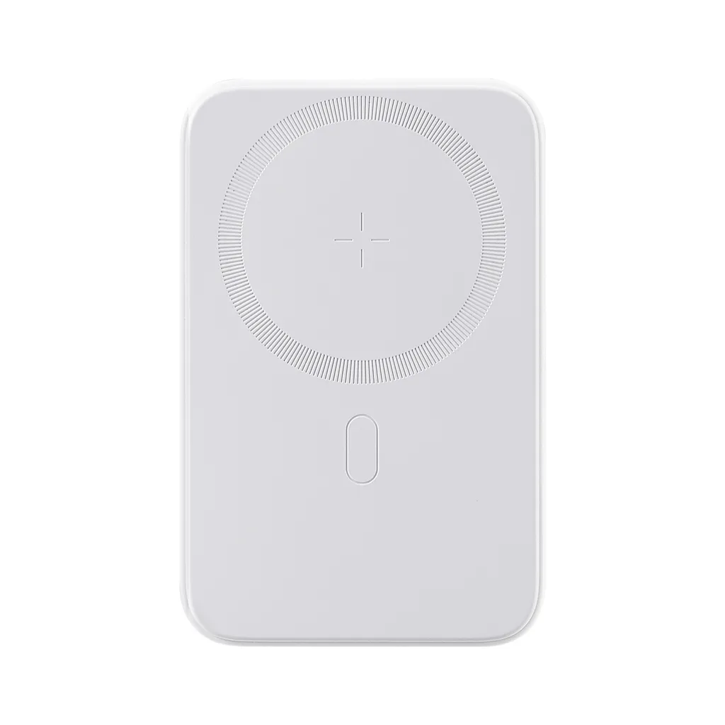 SiGN magnetisk trådlös powerbank 10000 mAh, USB-C och USB-A, vit, bild 2