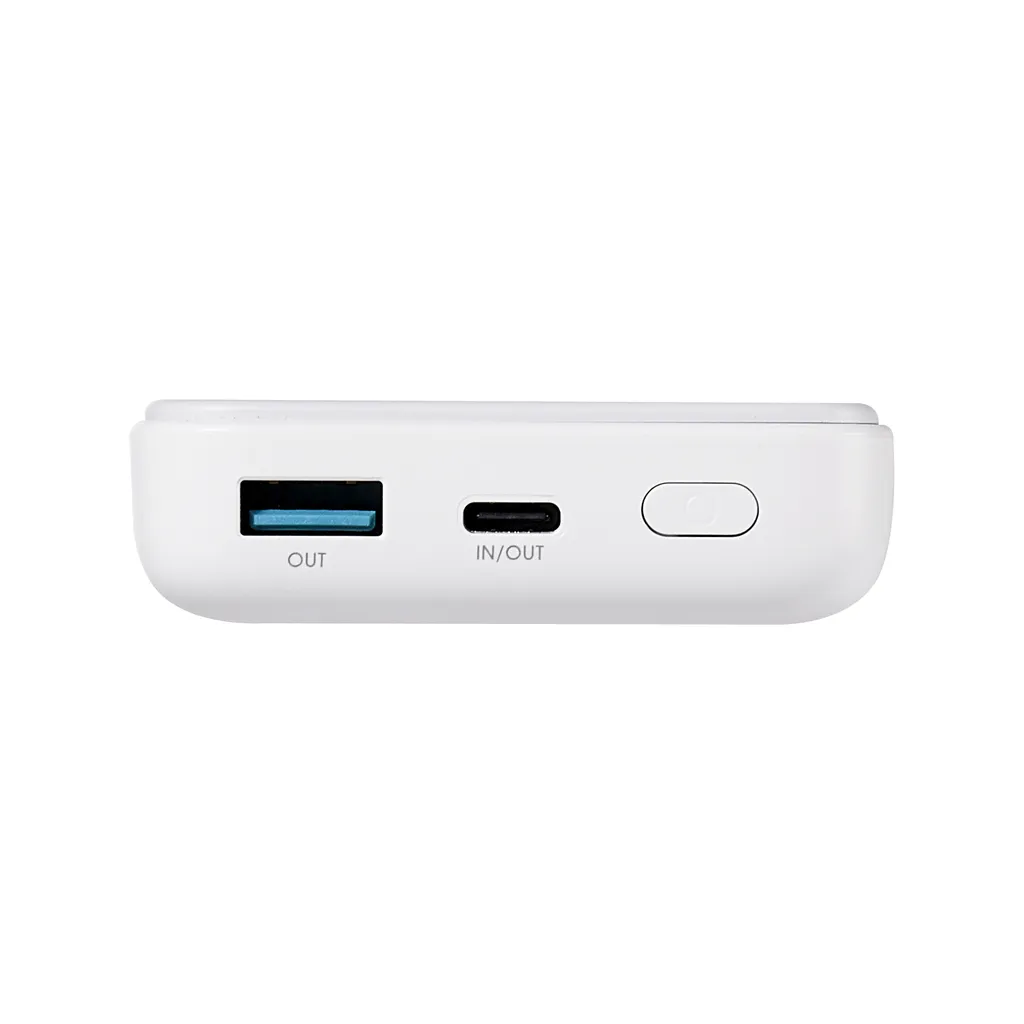SiGN magnetisk trådlös powerbank 10000 mAh, USB-C och USB-A, vit, bild 3
