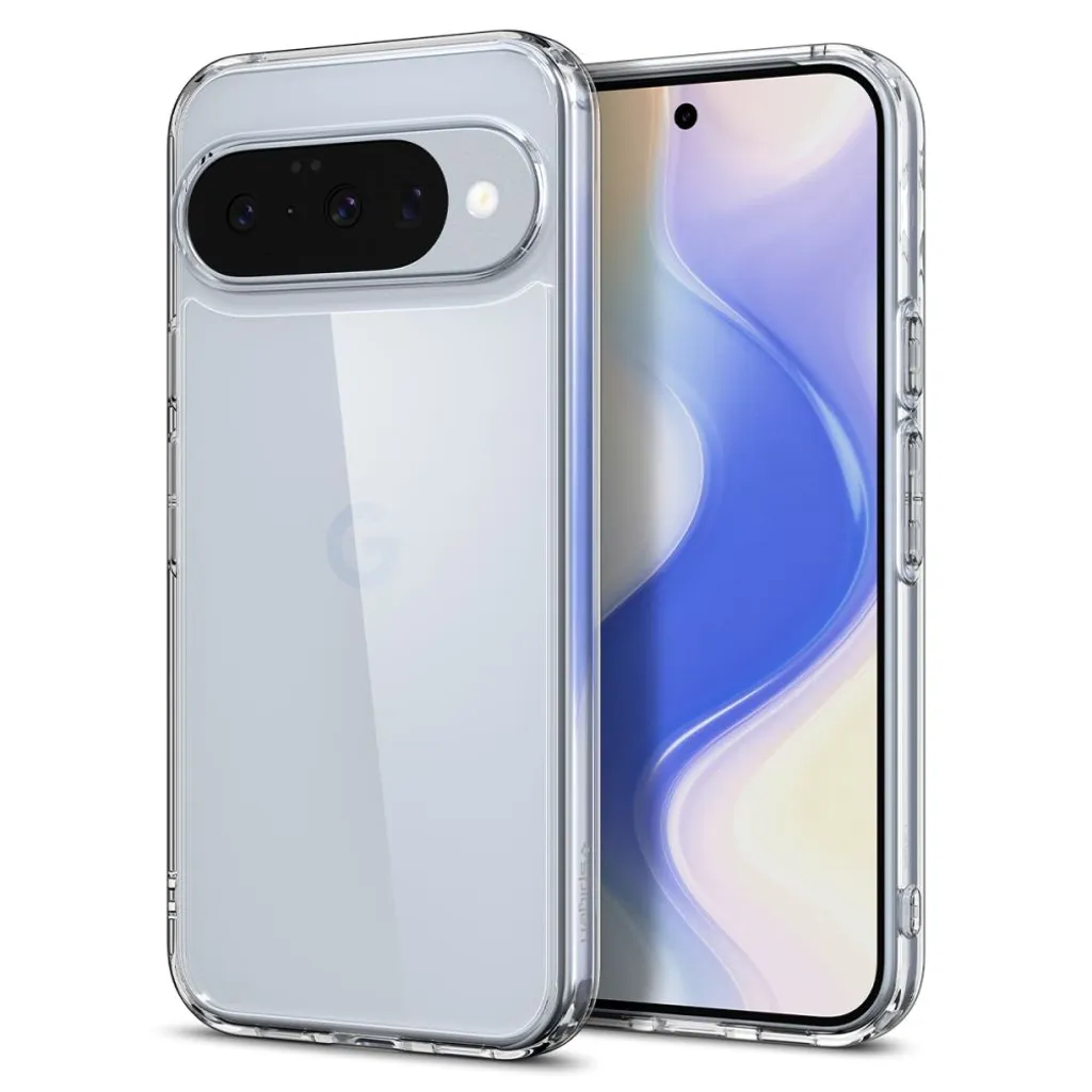 Spigen Ultra Hybrid skal till Google Pixel 10 och Pixel 10 Pro, genomskinligt