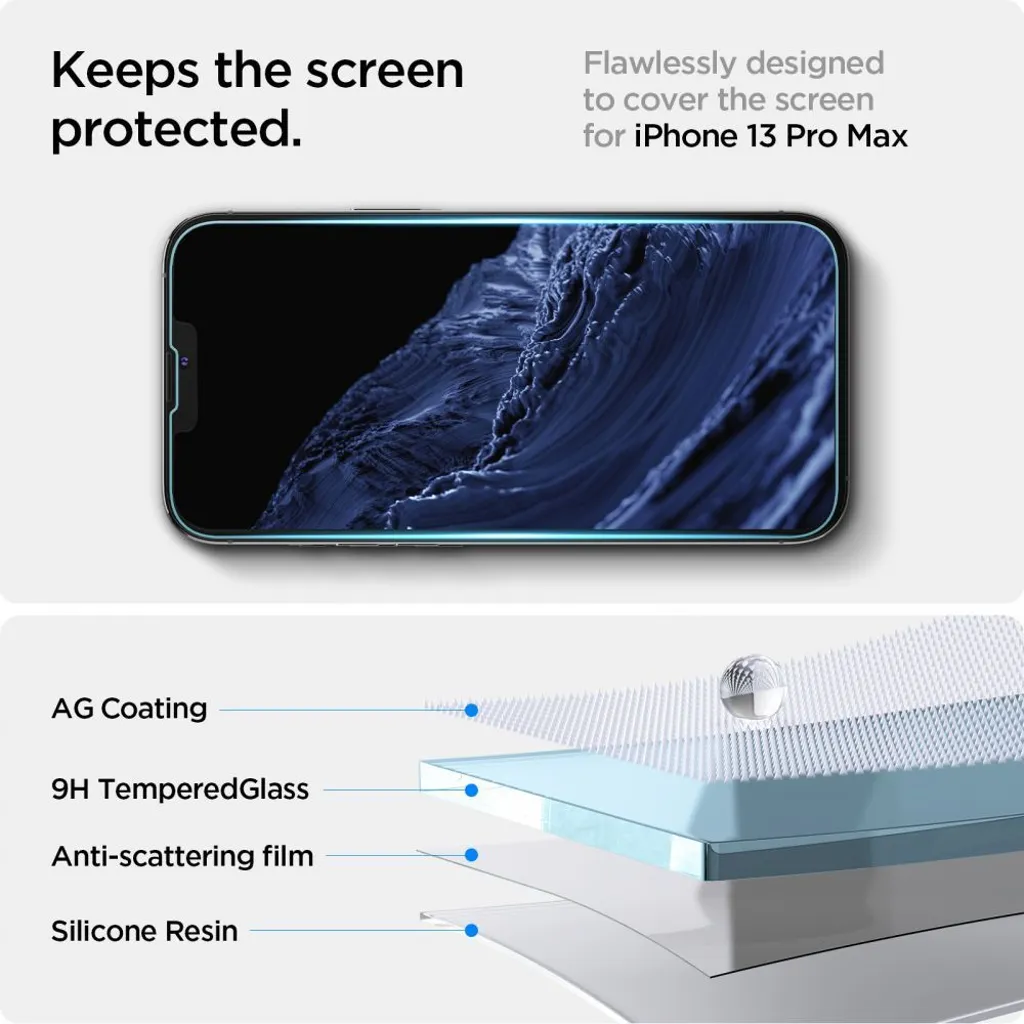 Spigen Glas.tR EZ Fit skärmskydd i härdat glas till iPhone 13, 13 Pro, 14, 16e och 17e, 1-pack, bild 4