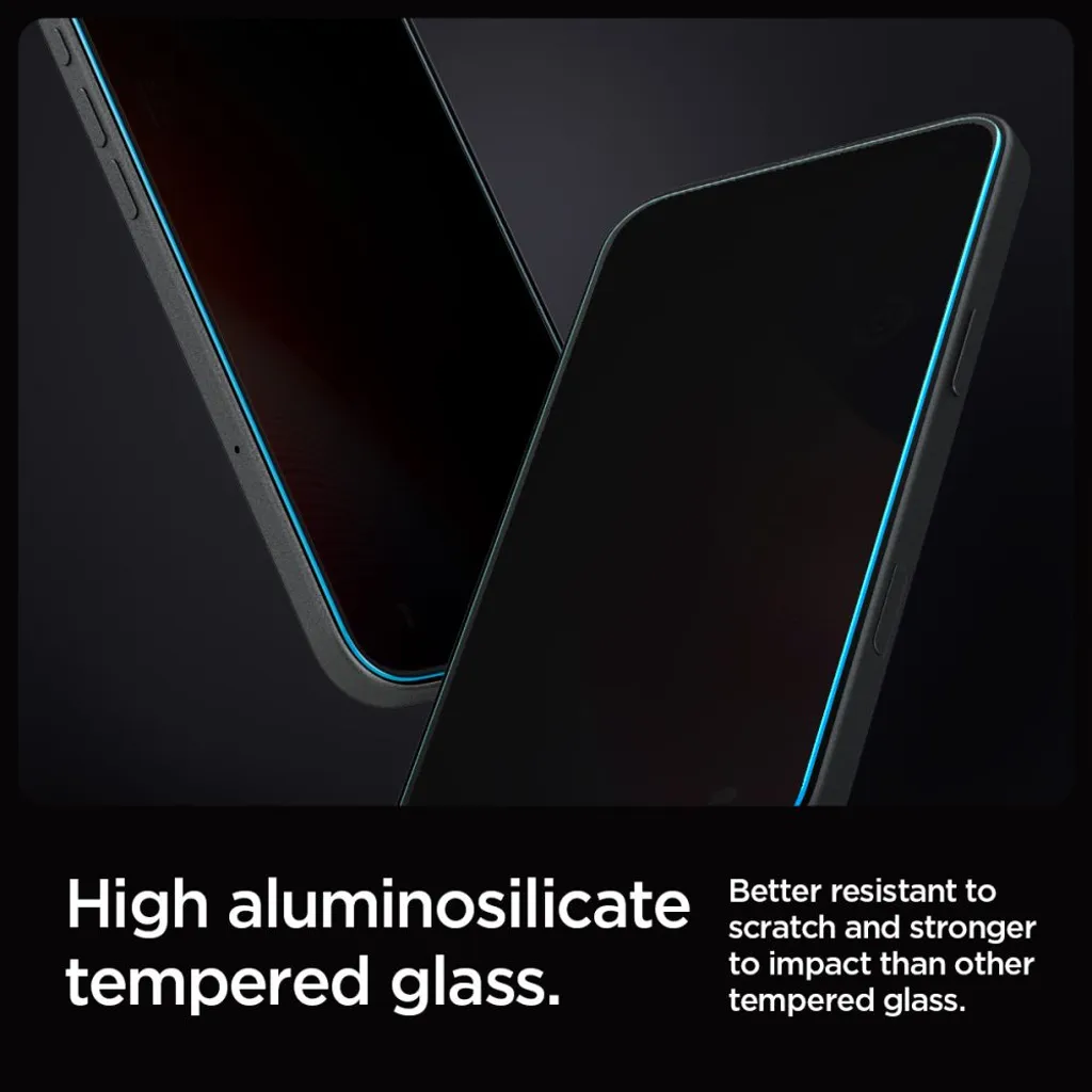 Spigen Glas.tR EZ Fit skärmskydd med insynsskydd till iPhone 16 Pro, 17 och 17 Pro, 2-pack, bild 10