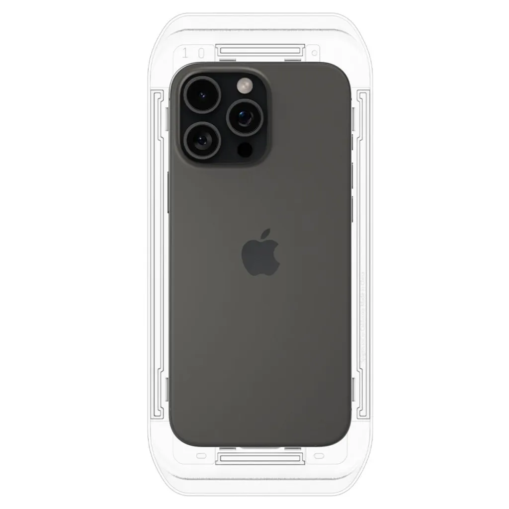 Spigen Glas.tR EZ Fit skärmskydd med insynsskydd till iPhone 16 Pro, 17 och 17 Pro, 2-pack, bild 12