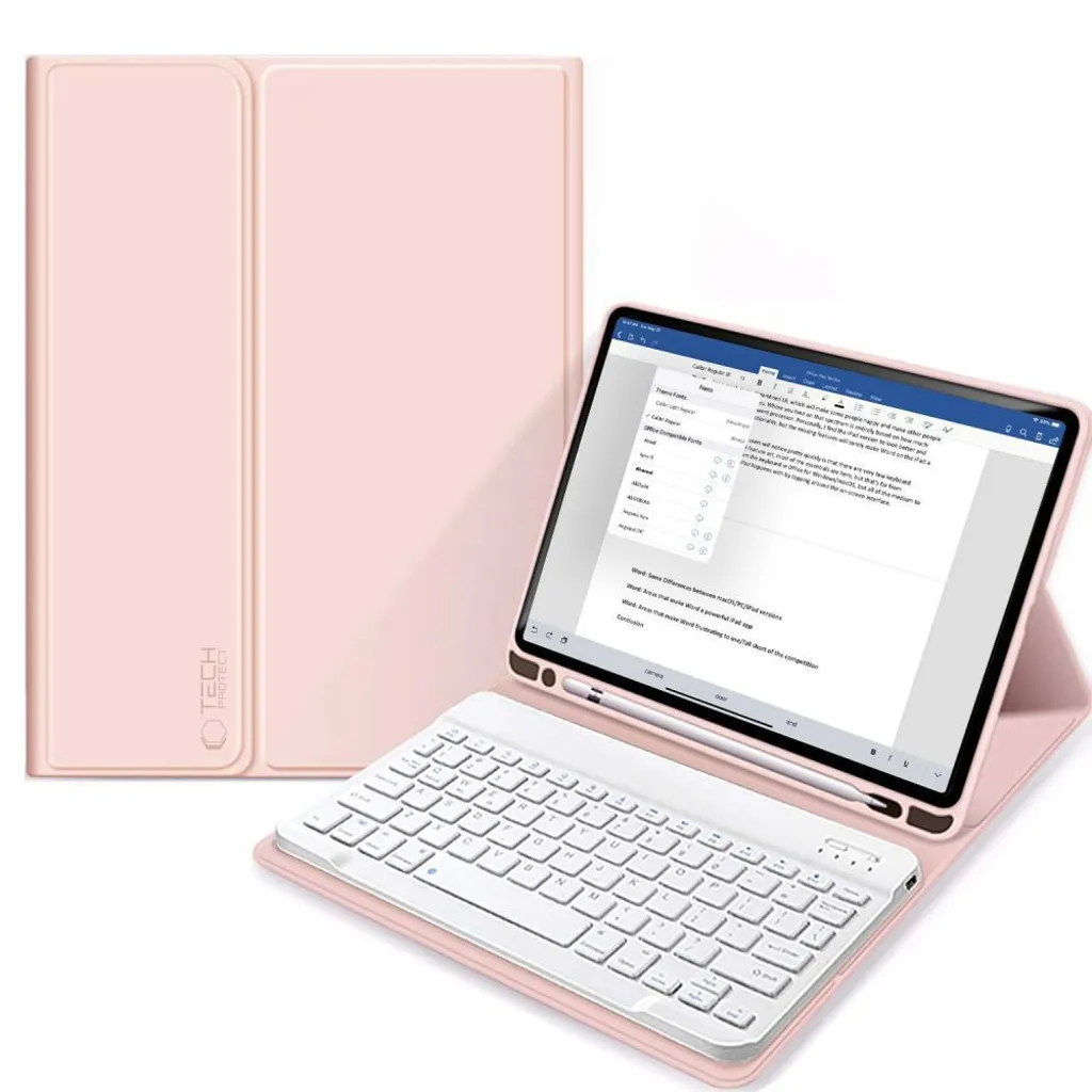 Tech-Protect fodral med tangentbord och pennfack till iPad 10,9 och 11 tum, rosa, bild 3