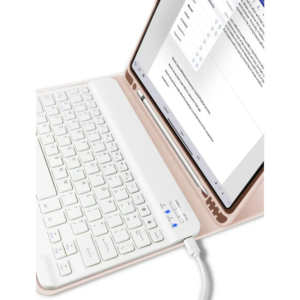 Tech-Protect fodral med tangentbord och pennfack till iPad 10,9 och 11 tum, rosa, bild 7