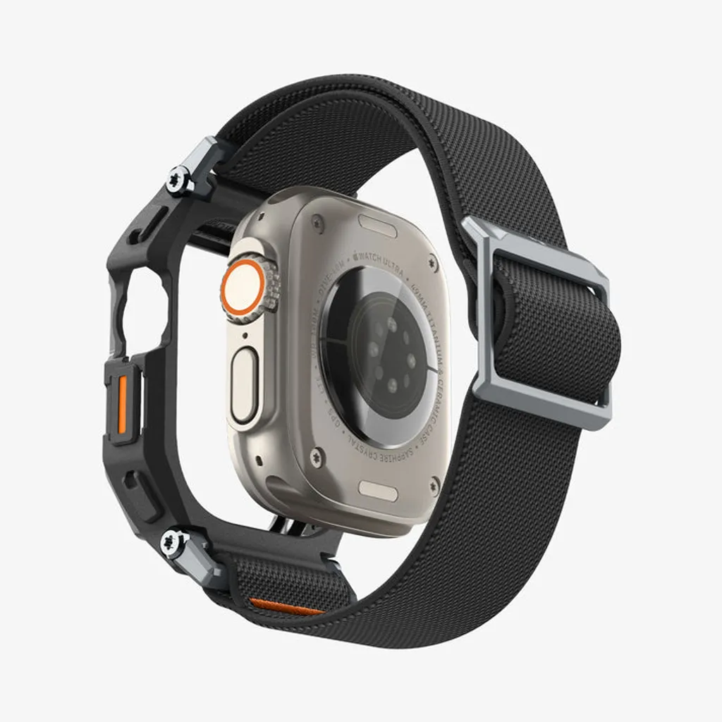 Apple Watch Ultra 1/2/3 armband med skal och skärmskydd 49 mm, Spigen Lite Fit Pro, svart, bild 12