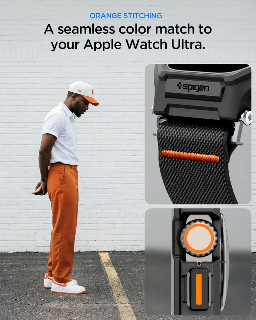 Apple Watch Ultra 1/2/3 armband med skal och skärmskydd 49 mm, Spigen Lite Fit Pro, svart, bild 2