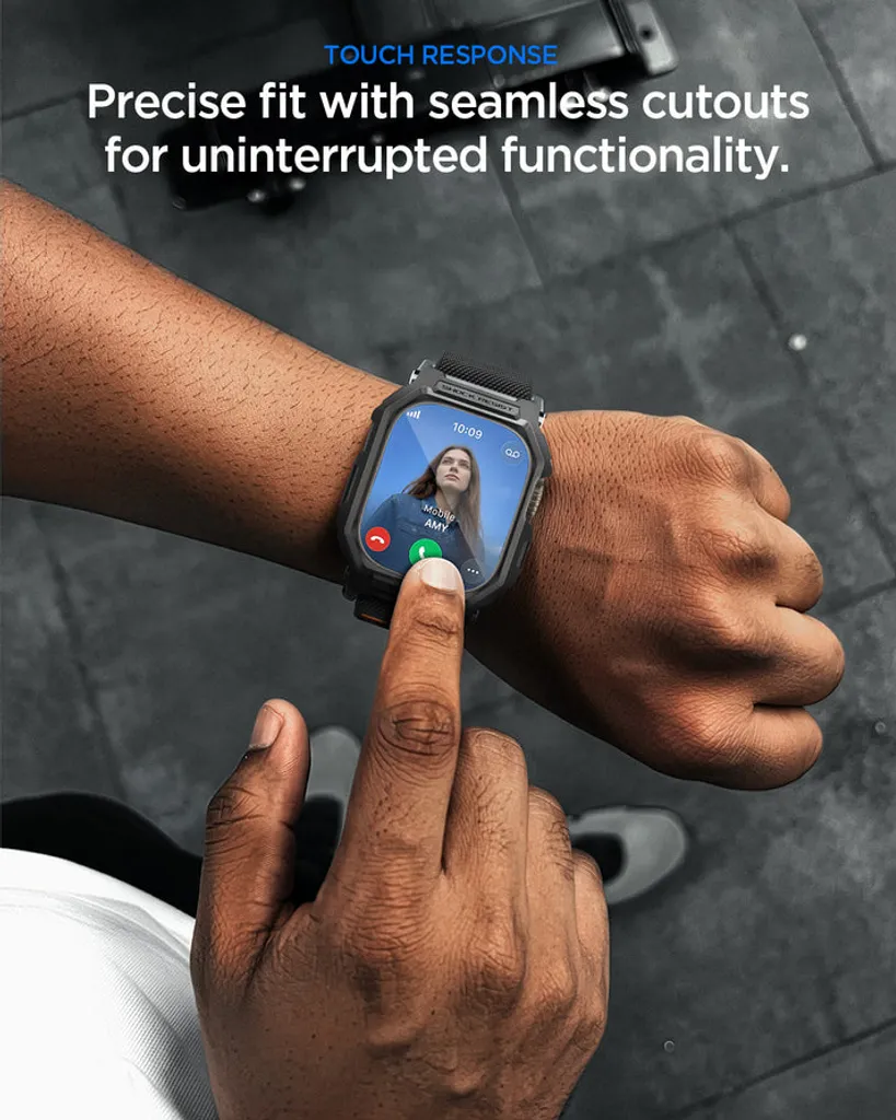 Apple Watch Ultra 1/2/3 armband med skal och skärmskydd 49 mm, Spigen Lite Fit Pro, svart, bild 6