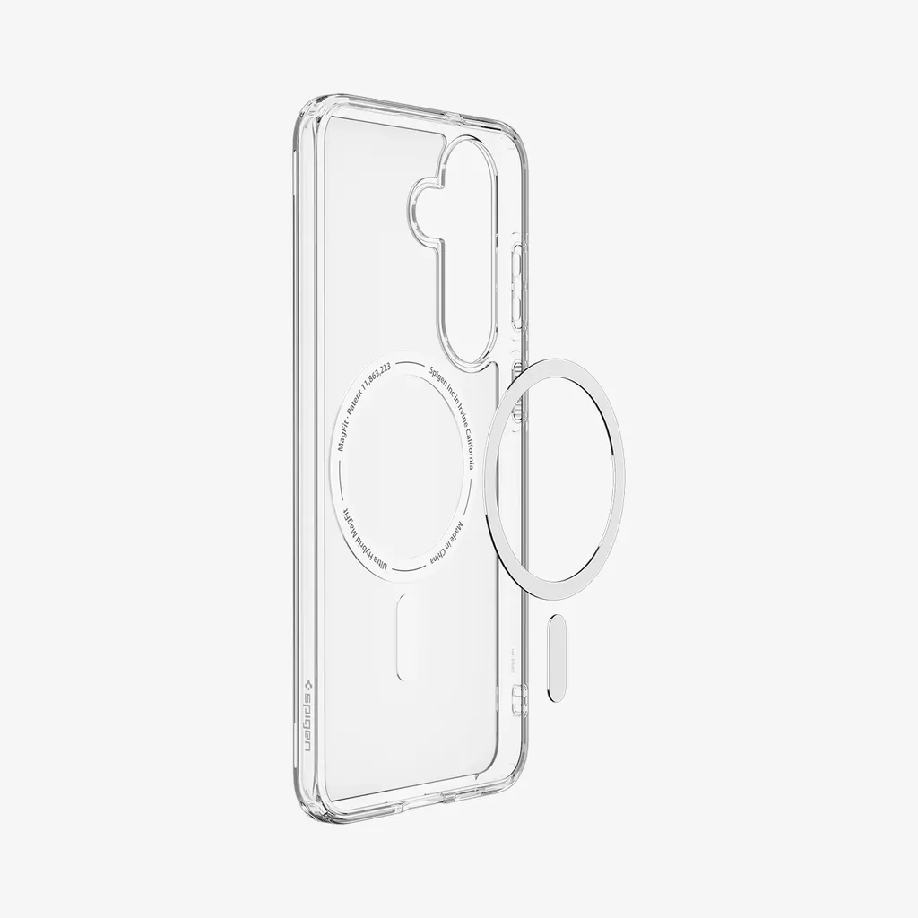 Spigen Ultra Hybrid MagSafe skal till Samsung Galaxy S26 FE, genomskinligt med vit ring, bild 8