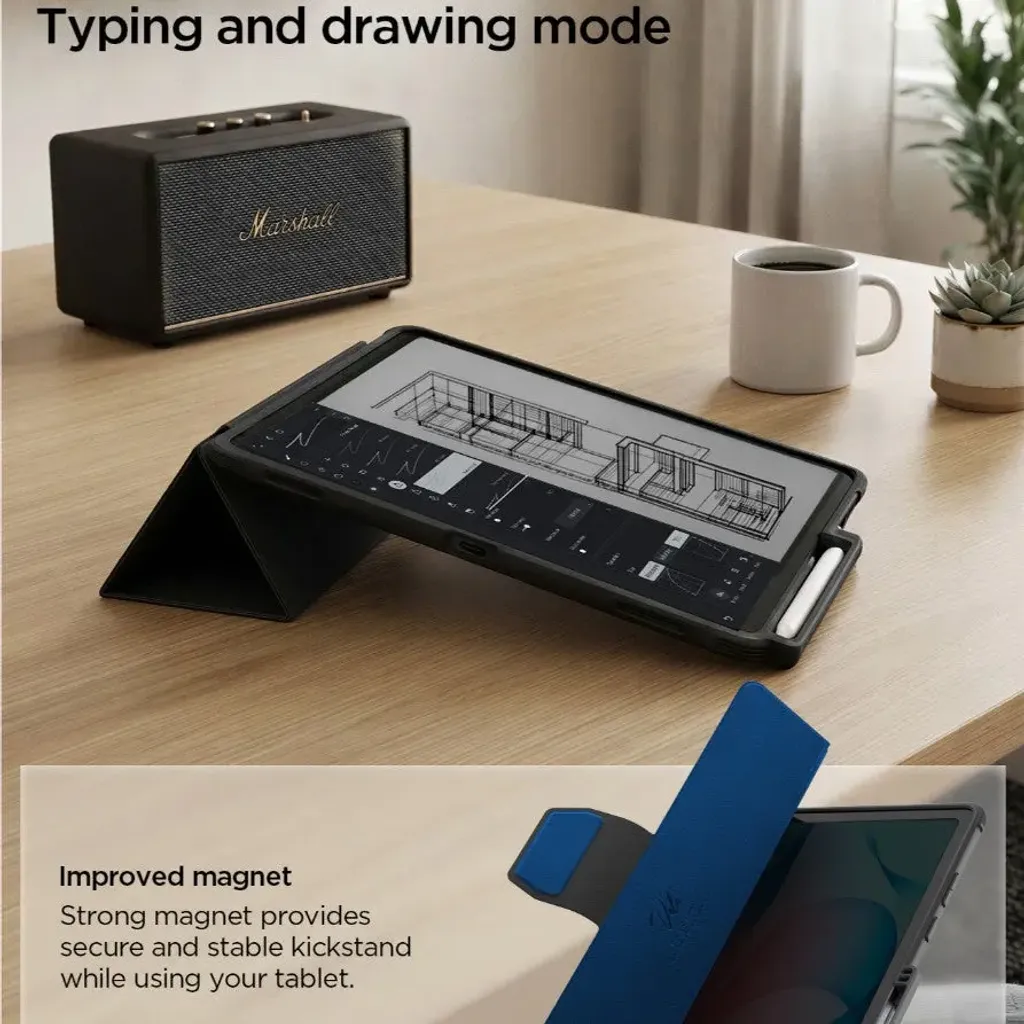 Spigen Rugged Armor Pro fodral med stativ till Samsung Galaxy Tab S12 Plus, svart, bild 5