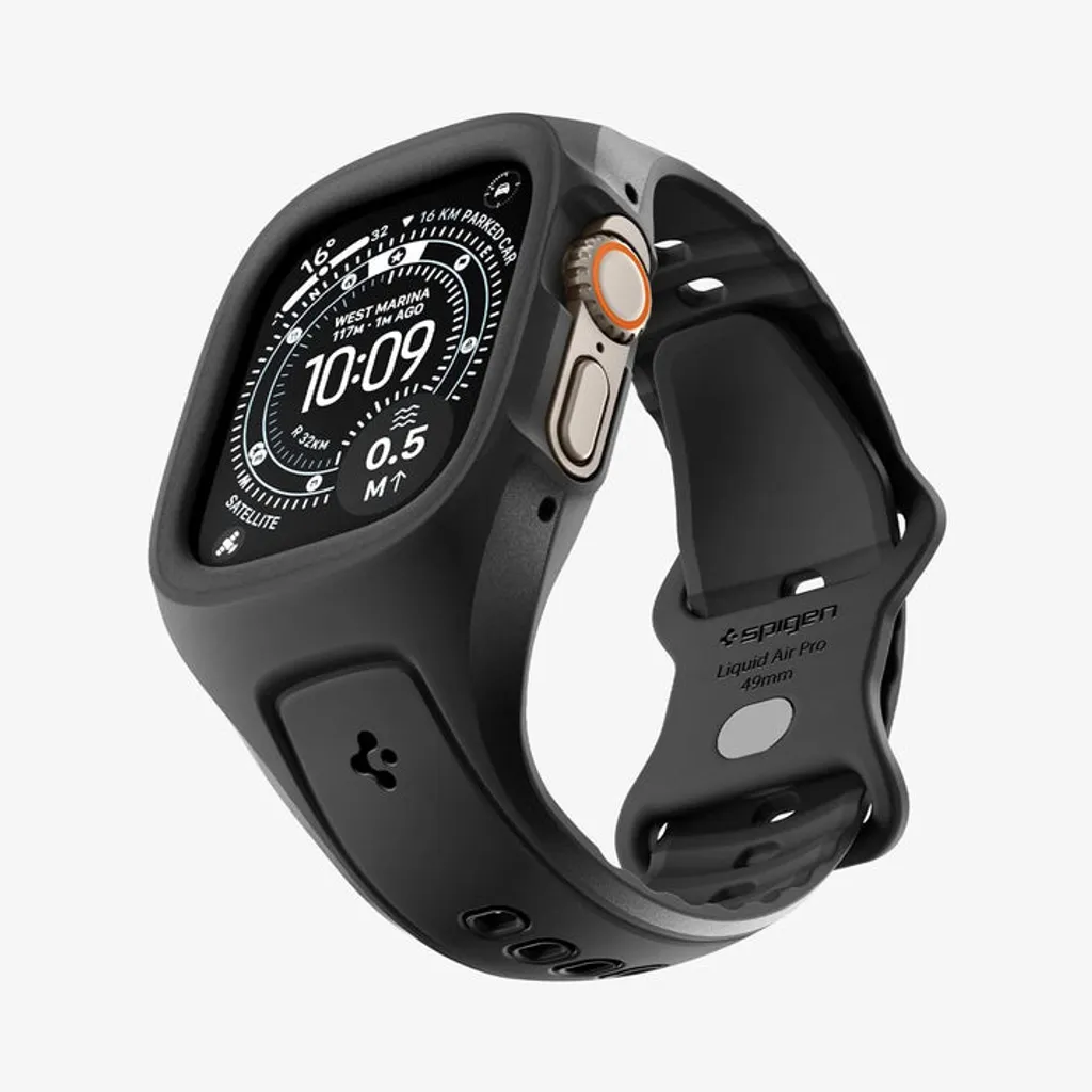 Apple Watch Ultra 1/2/3 armband med skal 49 mm, Spigen Liquid Air Pro, svart, bild 11