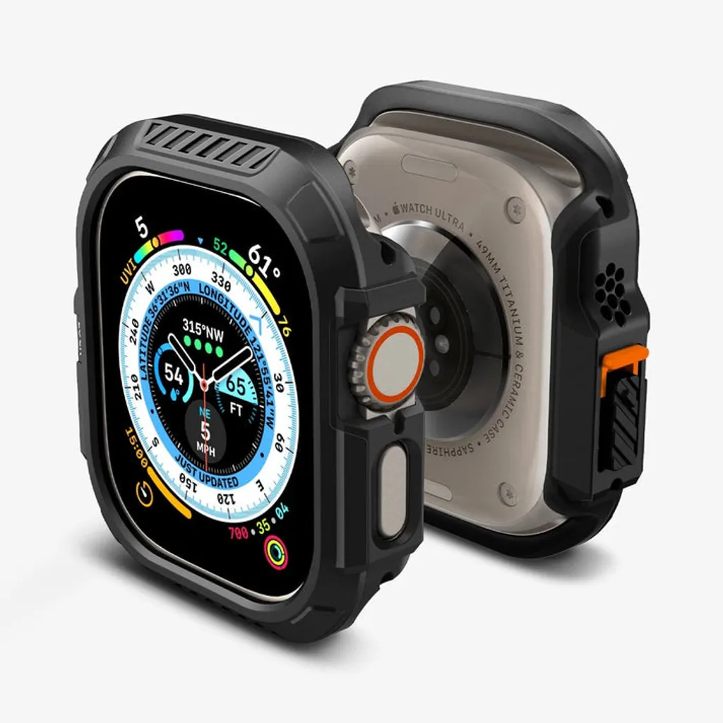 Apple Watch Ultra 1/2/3 skal 49 mm, Spigen Lock Fit med lås för Action-knappen, svart