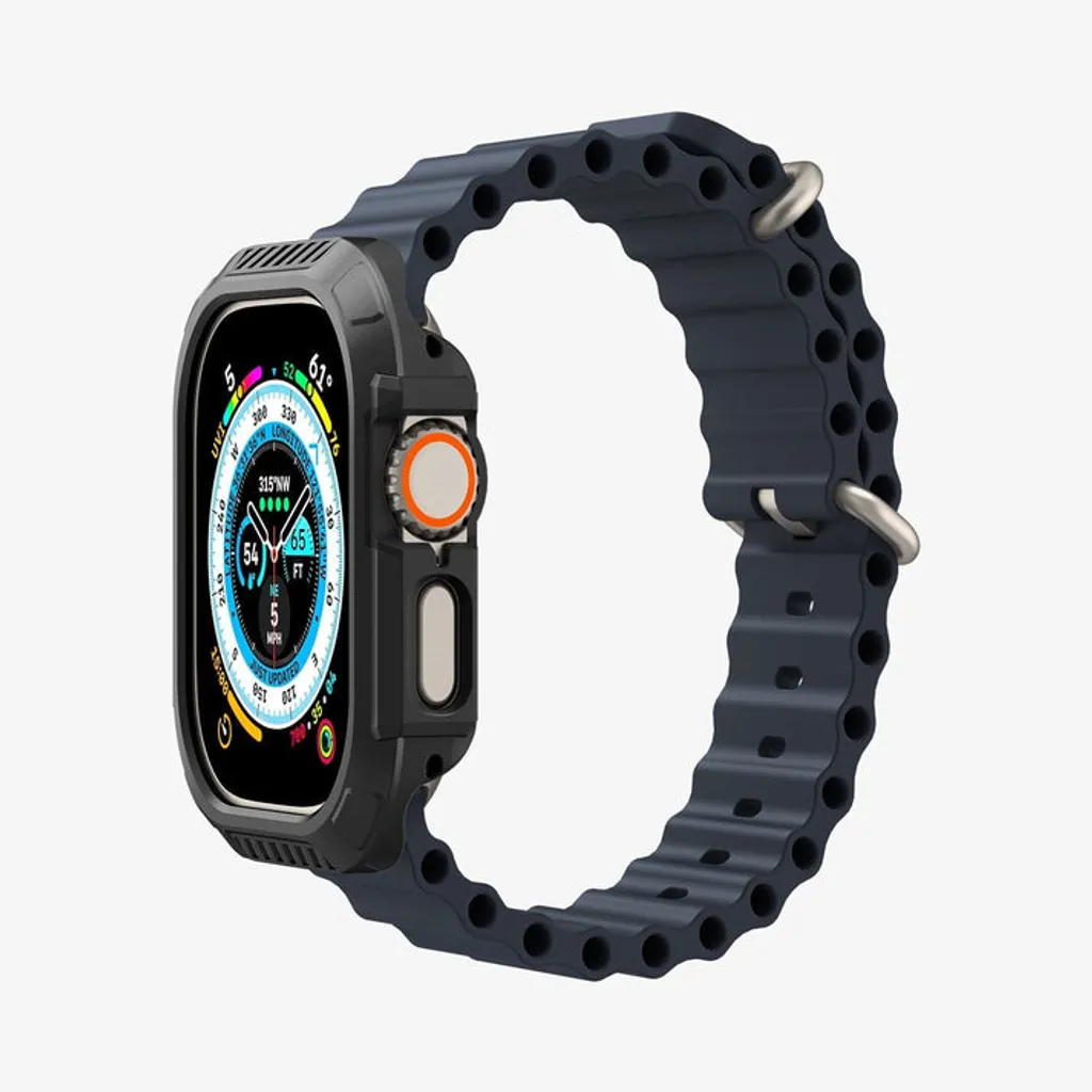 Apple Watch Ultra 1/2/3 skal 49 mm, Spigen Lock Fit med lås för Action-knappen, svart, bild 12
