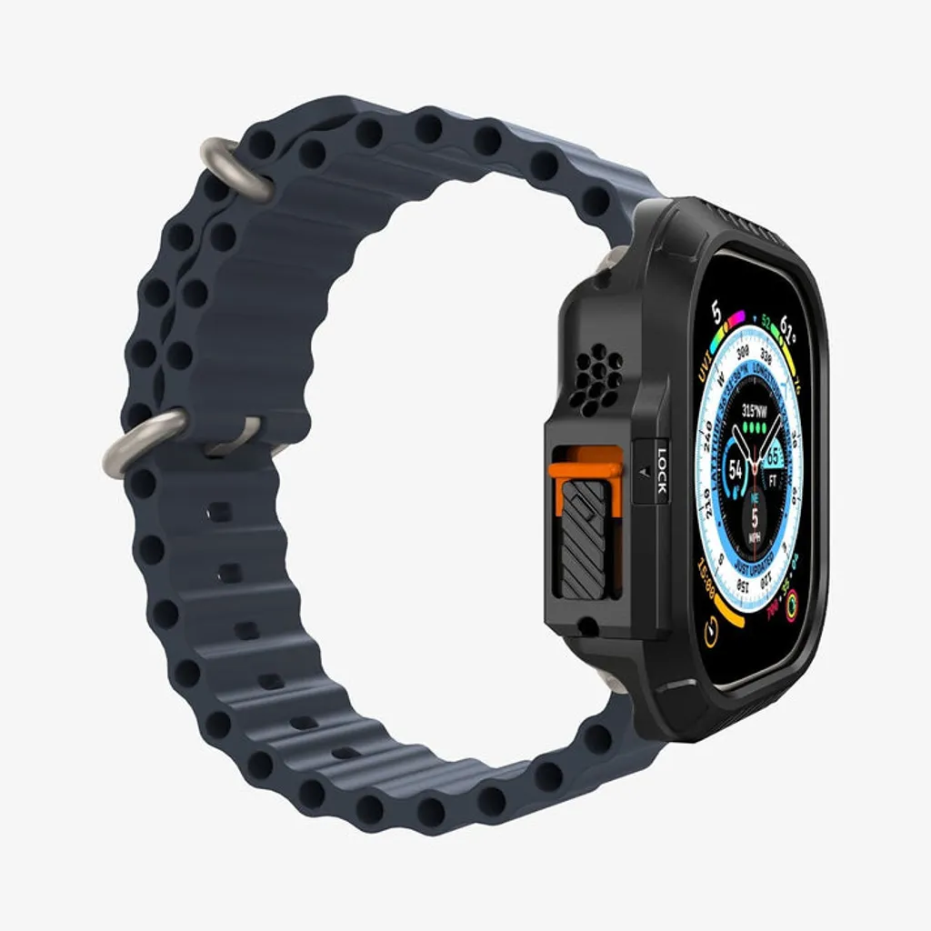 Apple Watch Ultra 1/2/3 skal 49 mm, Spigen Lock Fit med lås för Action-knappen, svart, bild 8