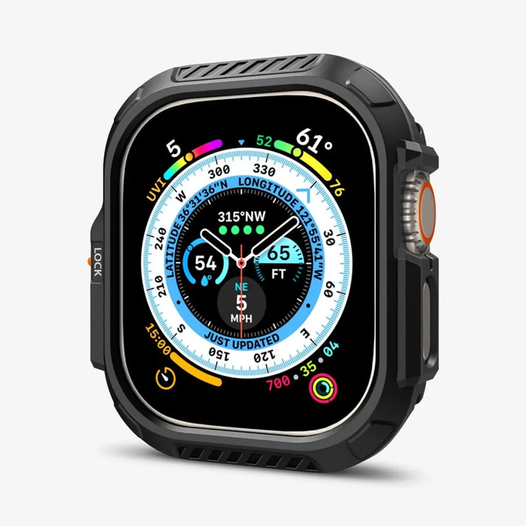 Apple Watch Ultra 1/2/3 skal 49 mm, Spigen Lock Fit med lås för Action-knappen, svart, bild 9