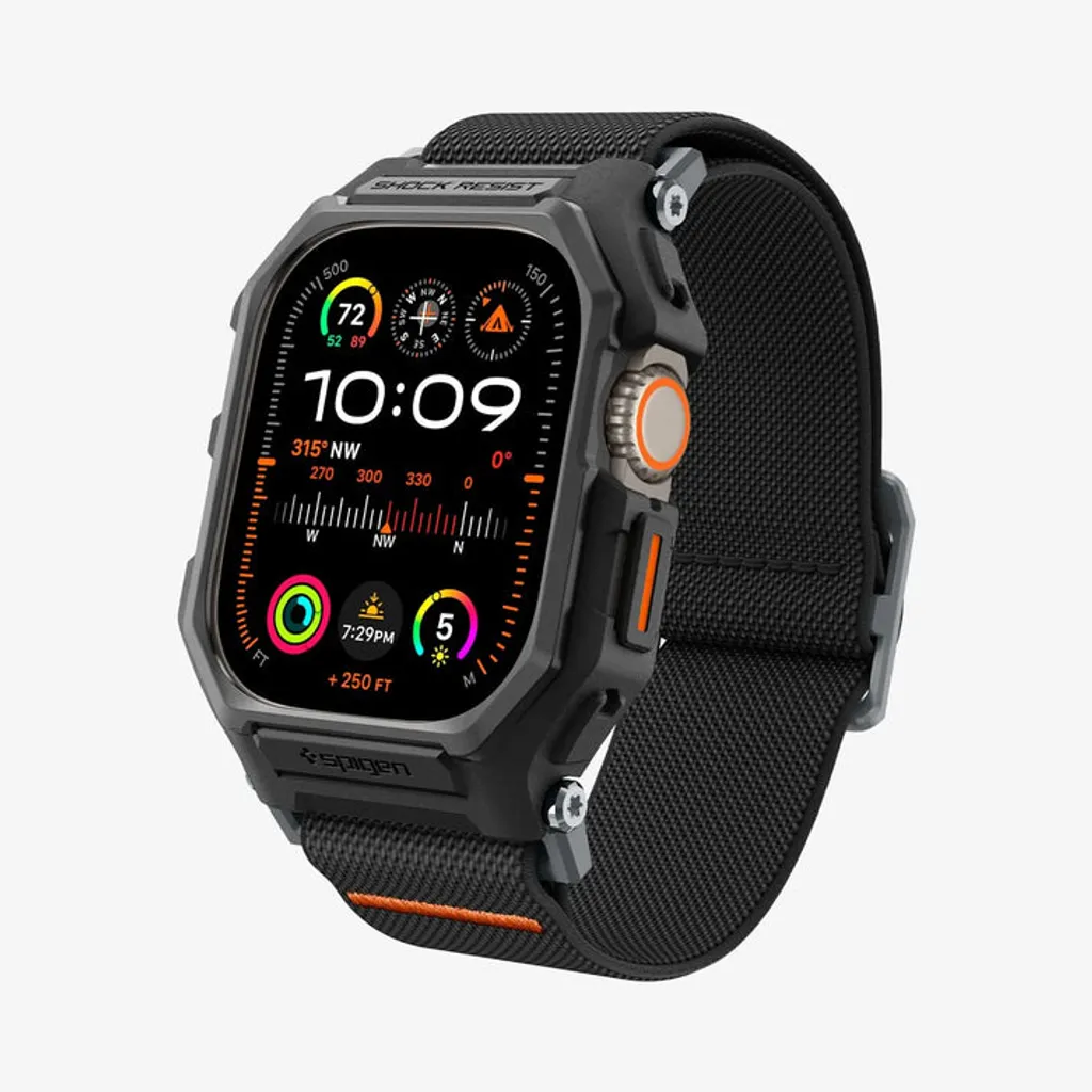 Apple Watch Ultra 1/2/3 armband med skal 49 mm, Spigen Lite Fit Pro, svart