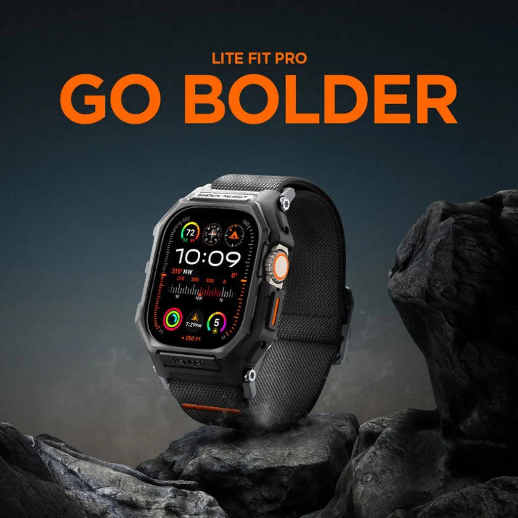 Apple Watch Ultra 1/2/3 armband med skal 49 mm, Spigen Lite Fit Pro, svart, bild 6