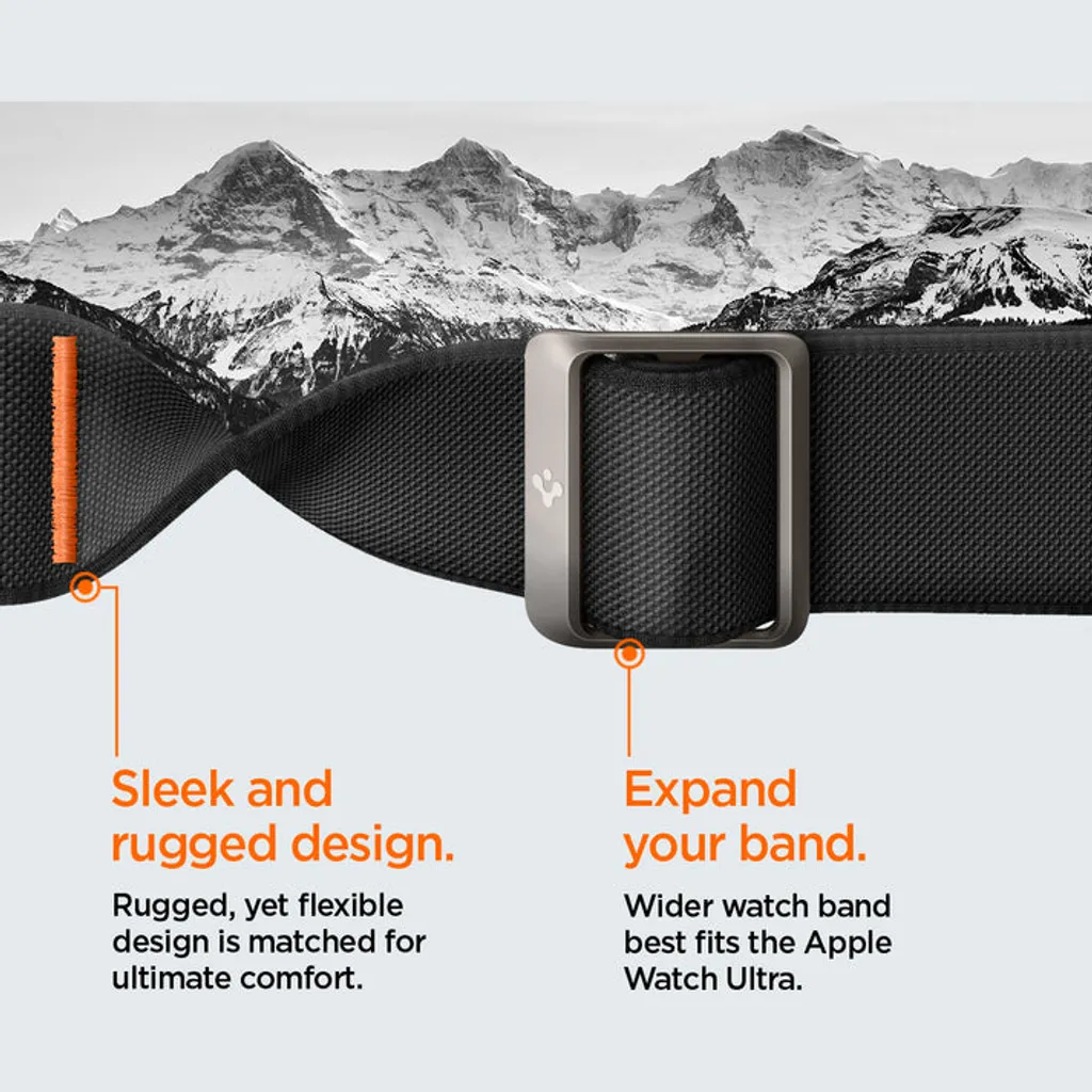 Apple Watch Ultra 1/2/3 armband med skal 49 mm, Spigen Lite Fit Pro, svart, bild 7