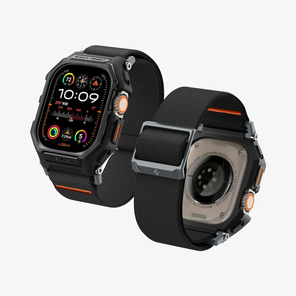 Apple Watch Ultra 1/2/3 armband med skal 49 mm, Spigen Lite Fit Pro, svart, bild 9