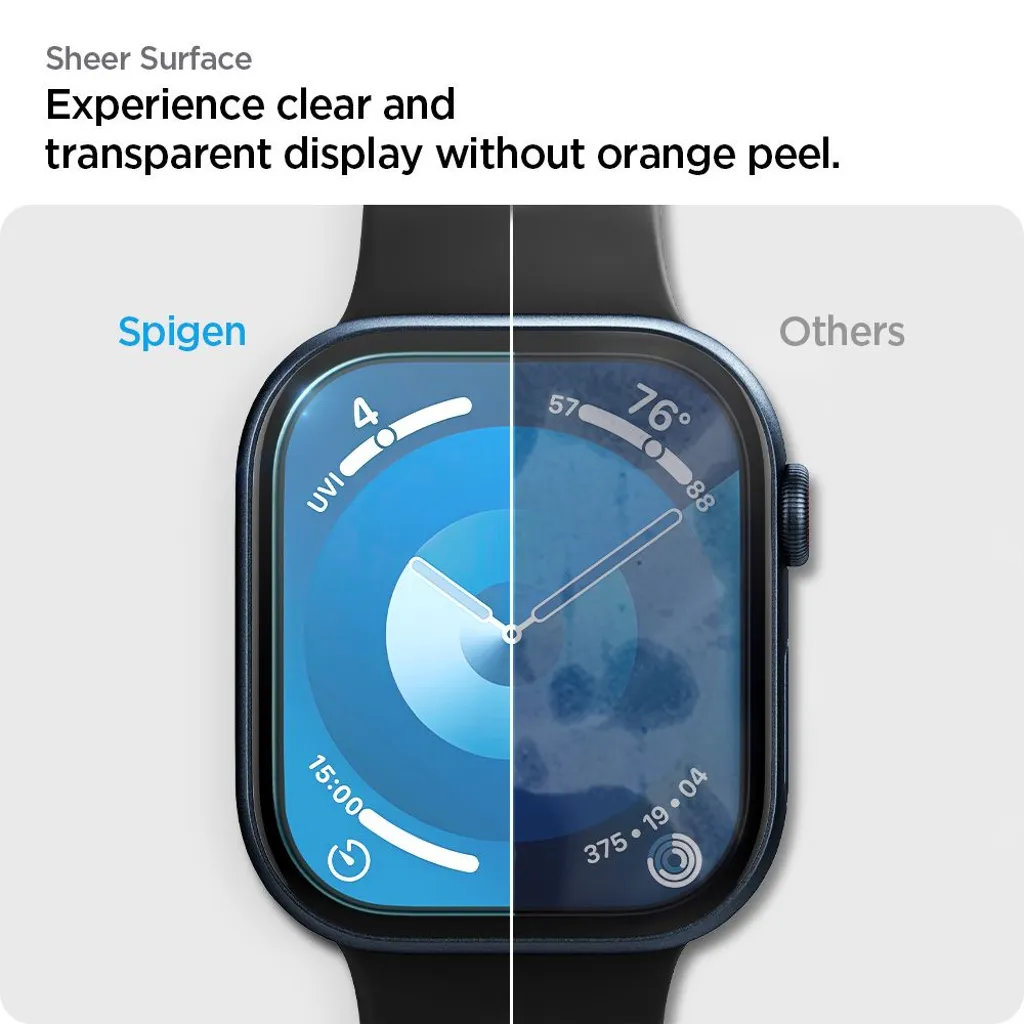 Apple Watch 10/11 skärmskydd 46 mm, 2-pack, Spigen EliteShield EZ Fit, genomskinlig, bild 11