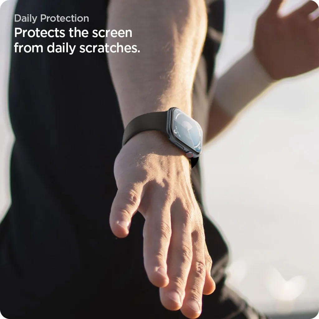 Apple Watch 10/11 skärmskydd 46 mm, 2-pack, Spigen EliteShield EZ Fit, genomskinlig, bild 12