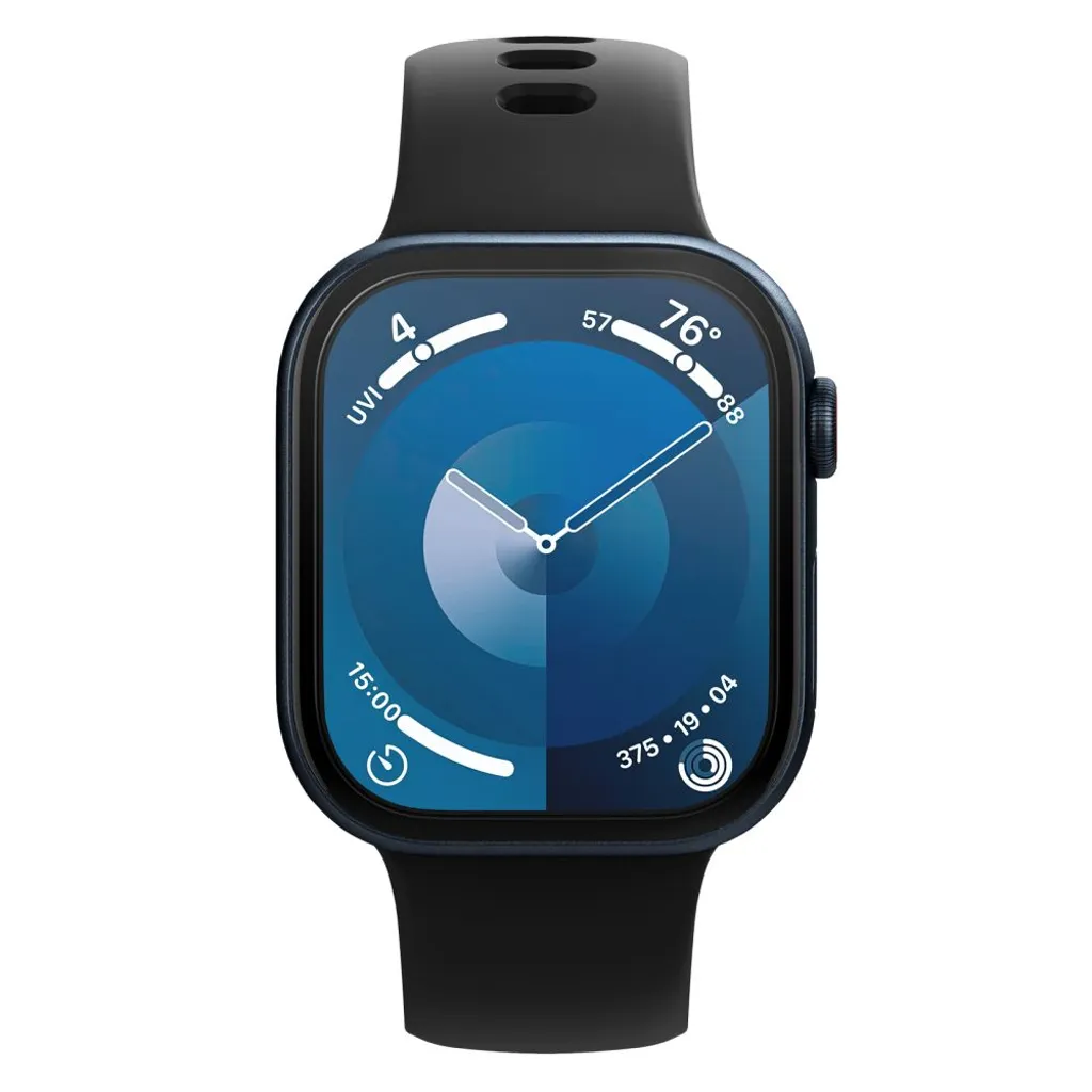 Apple Watch 10/11 skärmskydd 46 mm, 2-pack, Spigen EliteShield EZ Fit, genomskinlig, bild 4