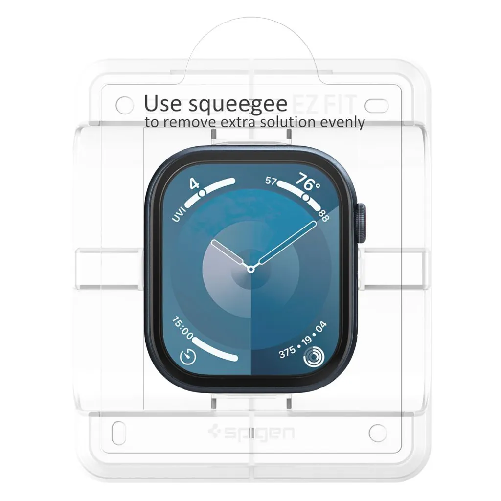 Apple Watch 10/11 skärmskydd 46 mm, 2-pack, Spigen EliteShield EZ Fit, genomskinlig, bild 6