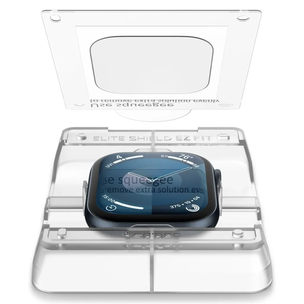 Apple Watch 10/11 skärmskydd 46 mm, 2-pack, Spigen EliteShield EZ Fit, genomskinlig, bild 7