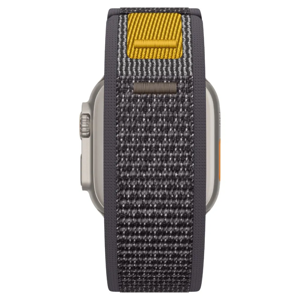 Apple Watch armband 44/45/46/49 mm, kardborre, vävd nylon, Spigen Athlex Air, grå, bild 6