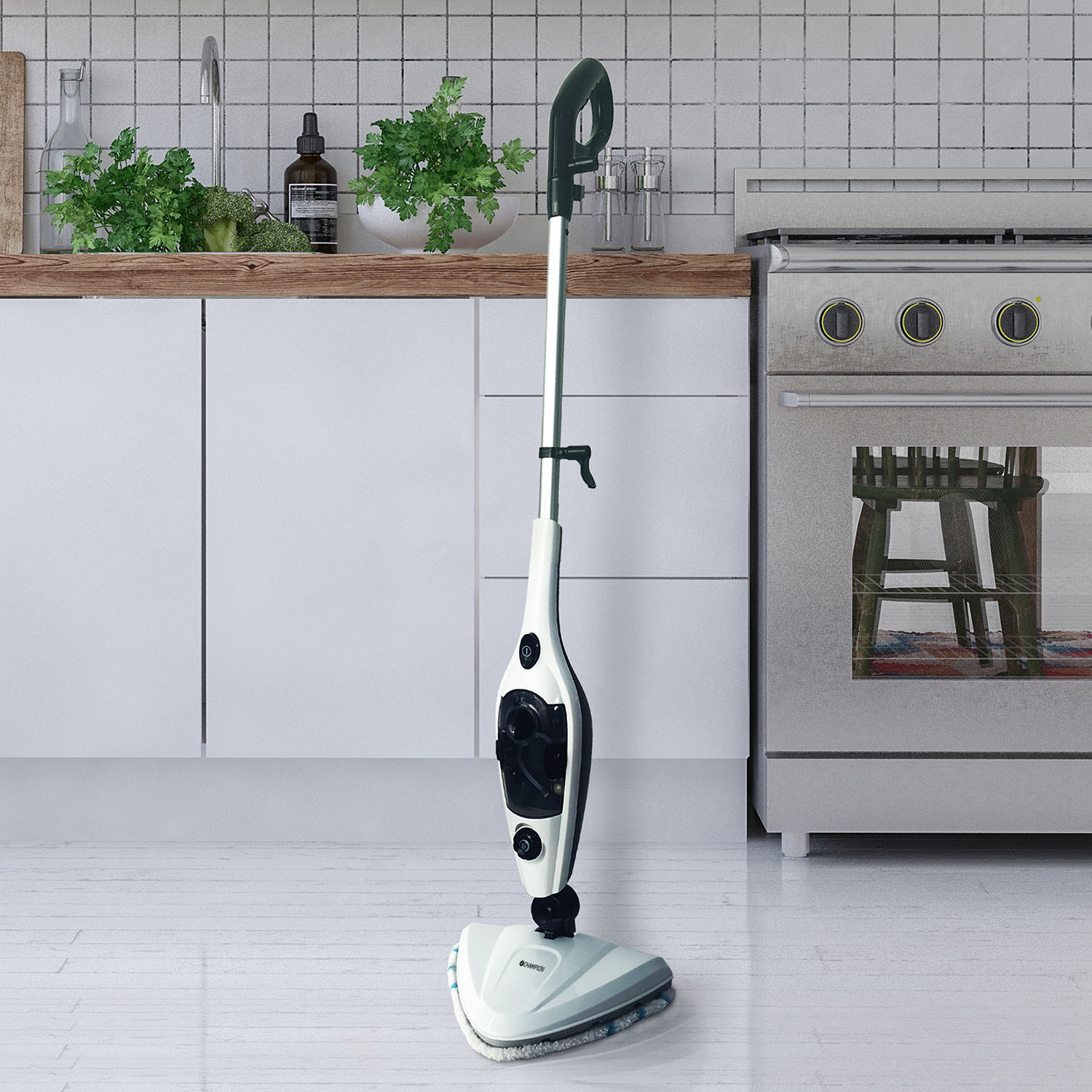 Champion ångmopp 10-i-1 med 1500 W och tillbehör, vit och svart, bild 4