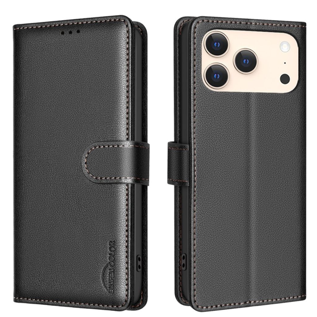 iPhone 18 Pro Max/17 Pro Max plånboksfodral RFID, svart