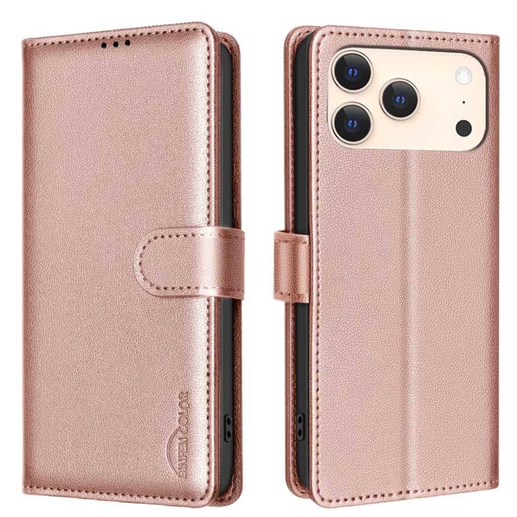 iPhone 18 Pro Max/17 Pro Max plånboksfodral RFID, roséguld