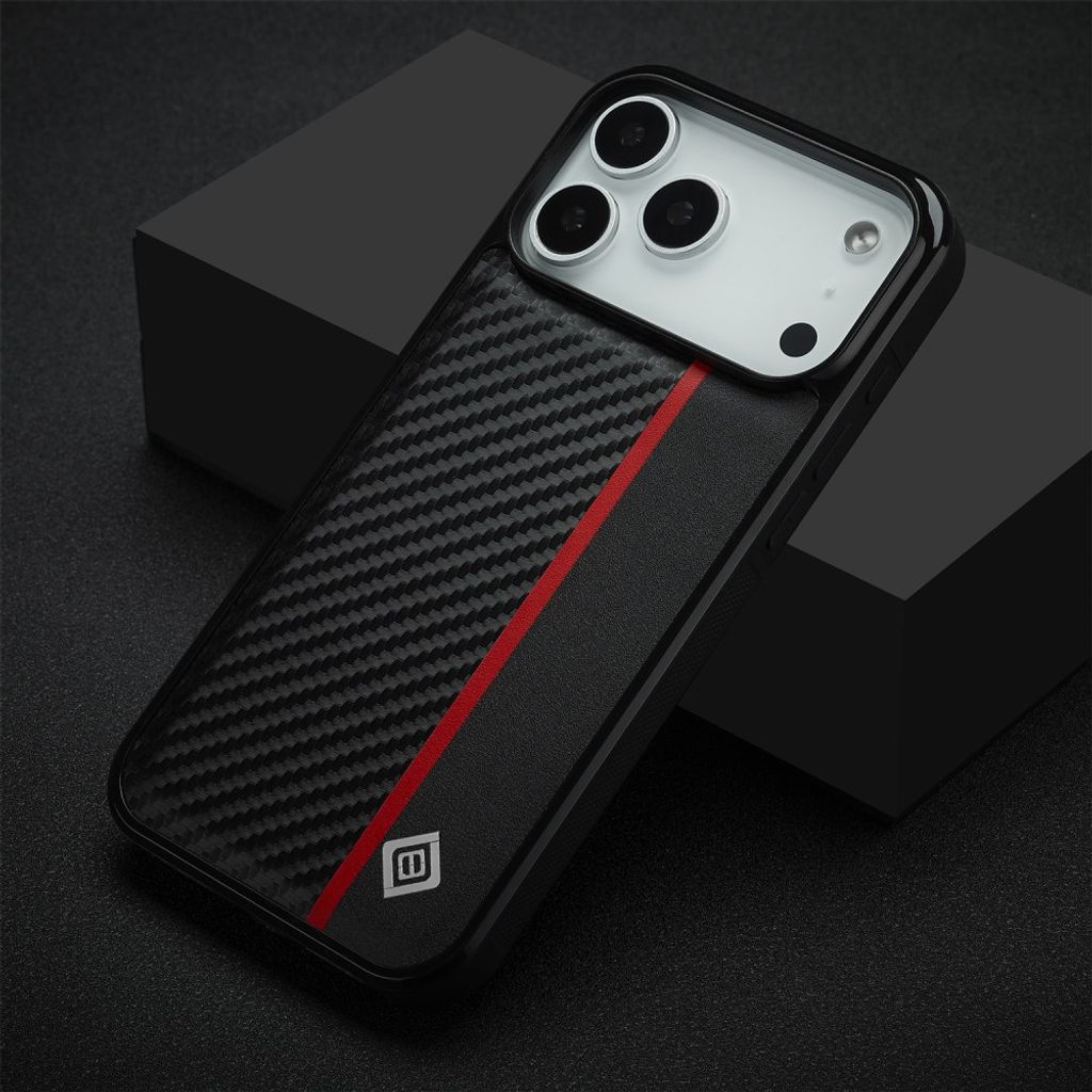 iPhone 18 Pro Max/17 Pro Max skal kolfibermönster, svart, bild 4