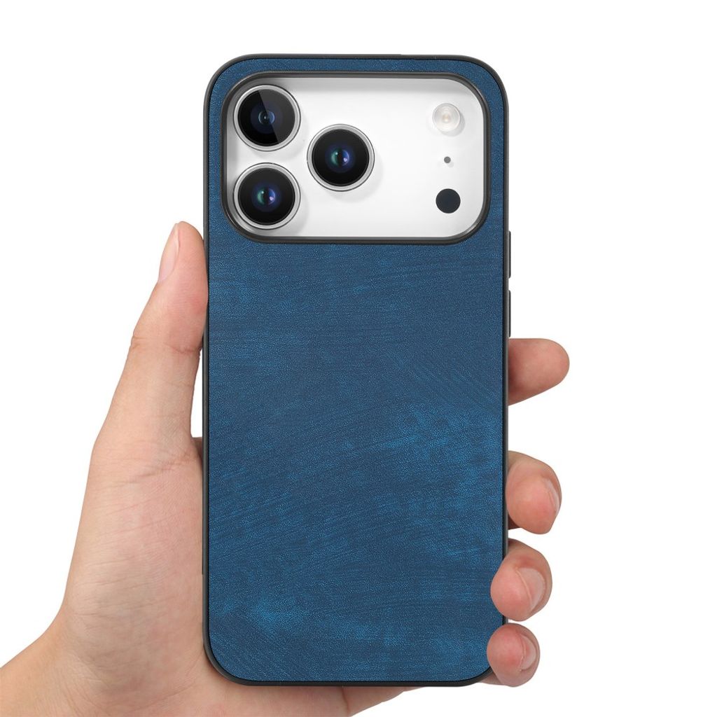 iPhone 18 Pro Max skal i konstläder, blå, bild 2