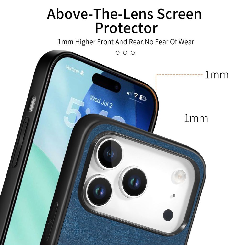 iPhone 18 Pro Max skal i konstläder, blå, bild 6