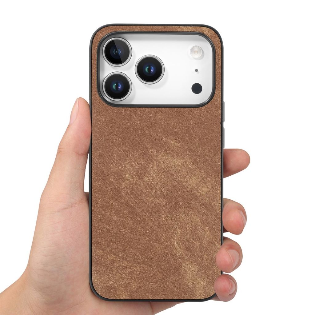 iPhone 18 Pro Max/17 Pro Max skal i konstläder, brun, bild 2