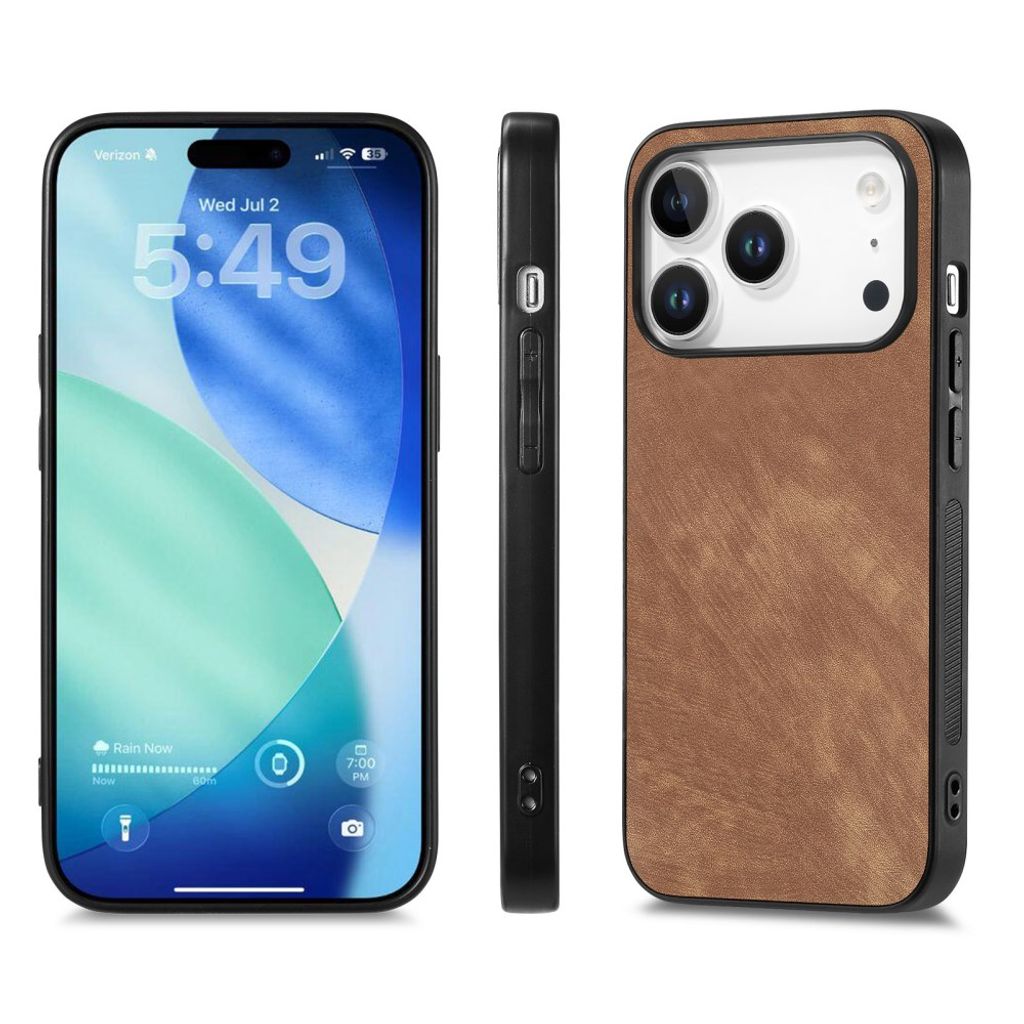 iPhone 18 Pro Max/17 Pro Max skal i konstläder, brun, bild 3