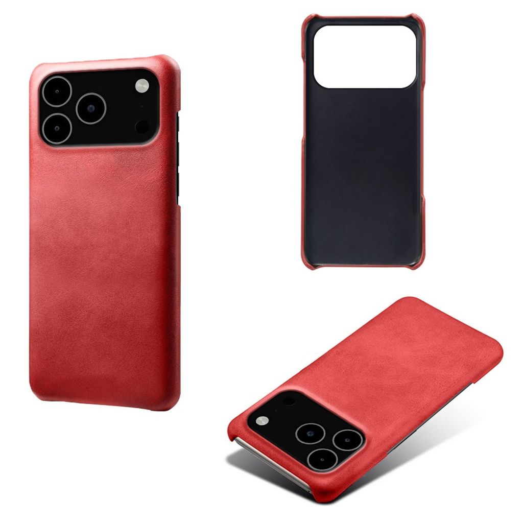 iPhone 18 Pro Max/17 Pro Max tunt skal i konstläder, röd, bild 2