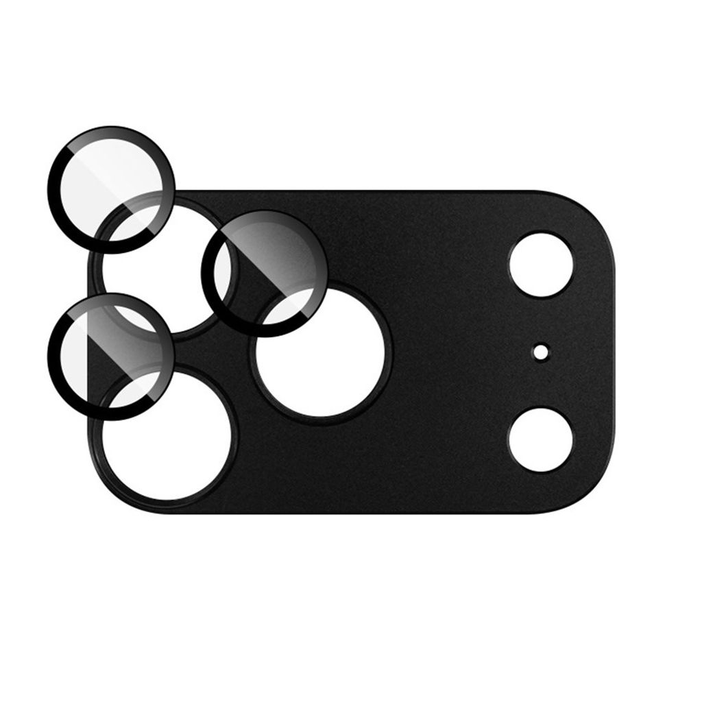 iPhone 18 Pro Max kameraskydd i metall och härdat glas, svart, bild 4