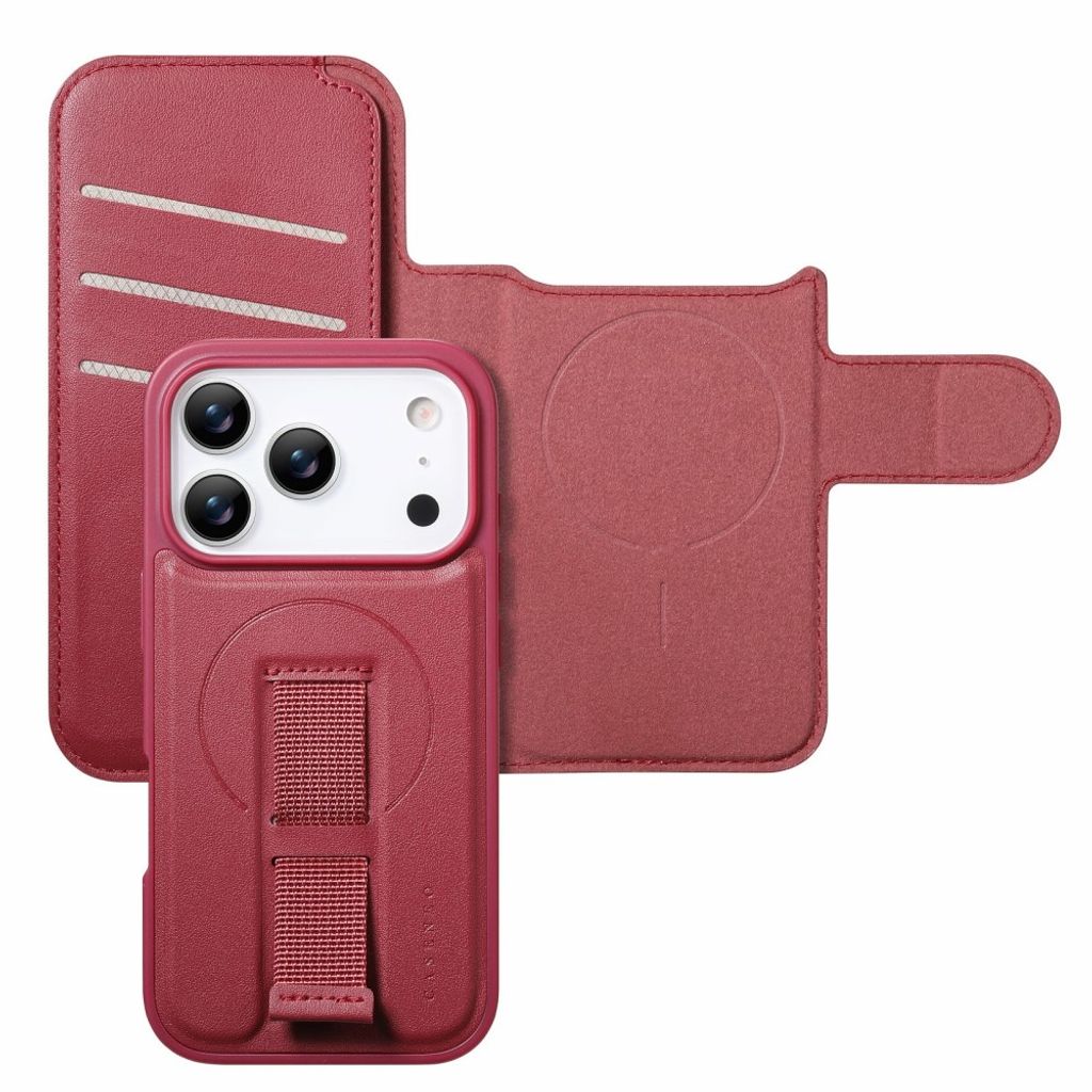 iPhone 18 Pro Max/17 Pro Max skal med RFID-plånbok, röd, bild 3