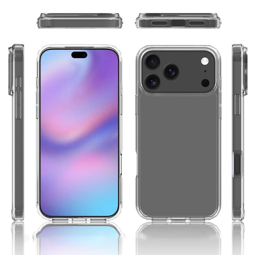 iPhone 18 Pro Max/17 Pro Max skal med akrylbaksida, svart ram, bild 2