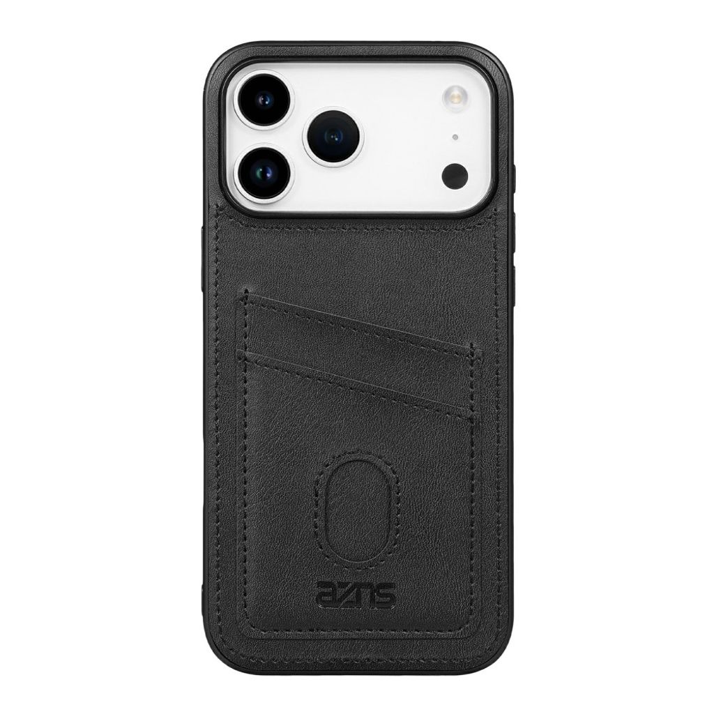 iPhone 18 Pro Max/17 Pro Max konstläderskal med 2 kortfack, svart, bild 5