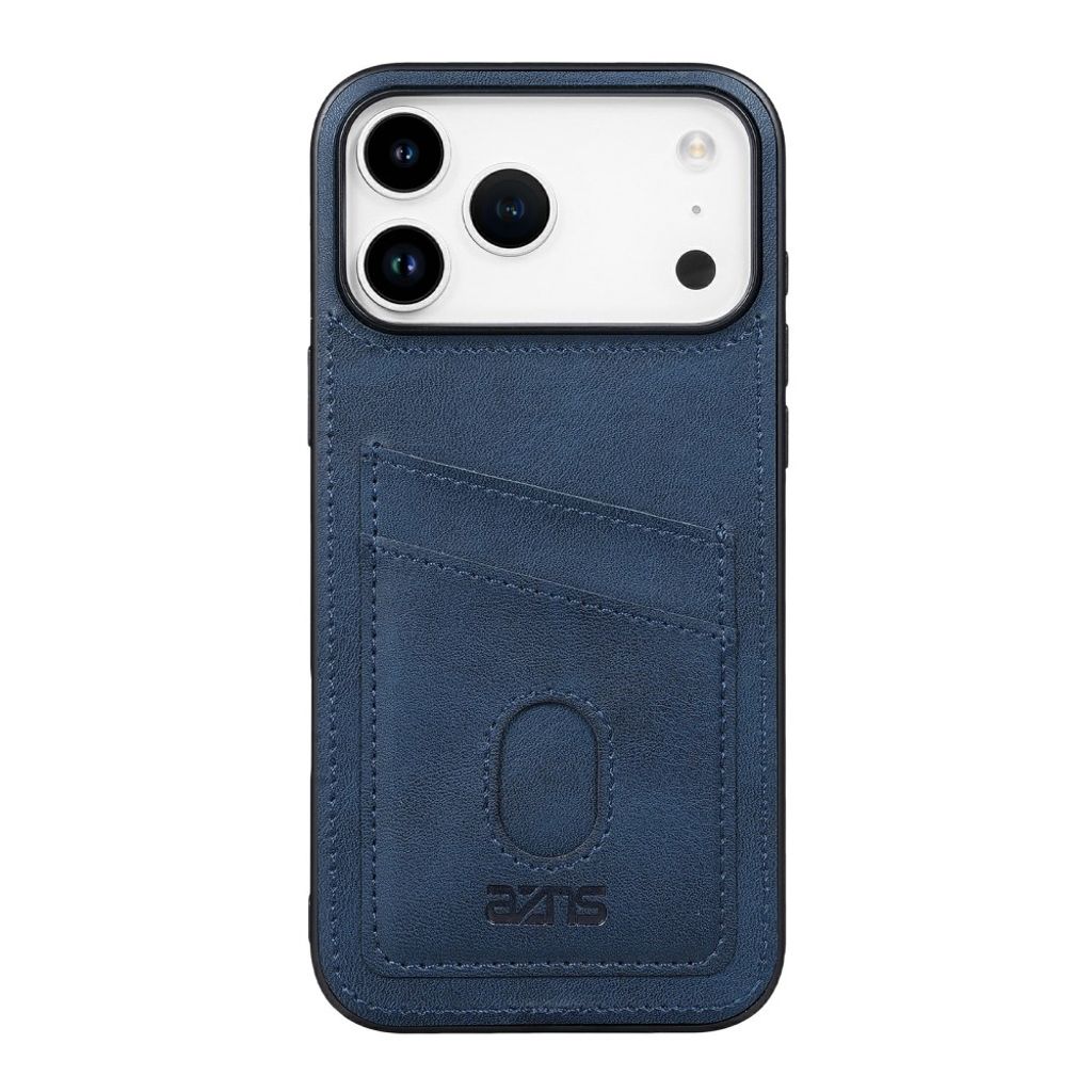 iPhone 18 Pro Max/17 Pro Max konstläderskal med 2 kortfack, blå, bild 3