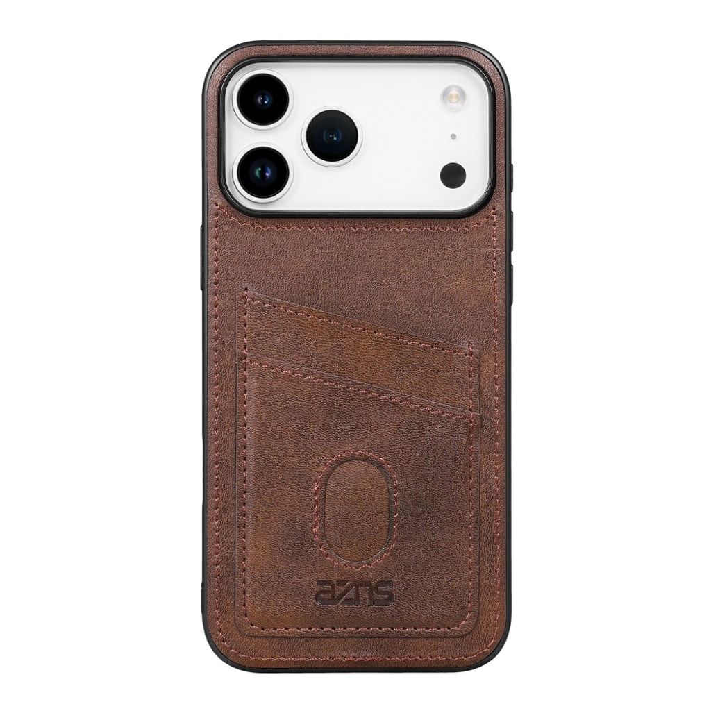 iPhone 18 Pro Max/17 Pro Max konstläderskal med 2 kortfack, kaffebrun, bild 3