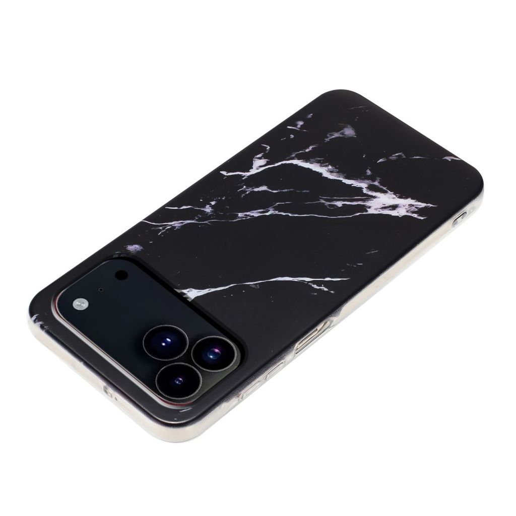 iPhone 18 Pro Max/17 Pro Max skal med marmormönster, svart, bild 3