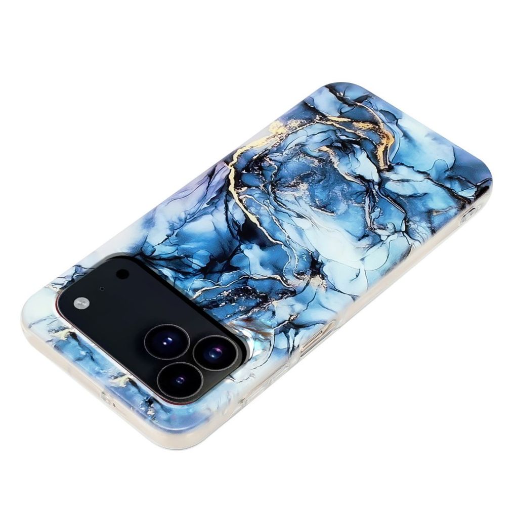 iPhone 18 Pro Max/17 Pro Max skal med marmormönster, blågrå, bild 3