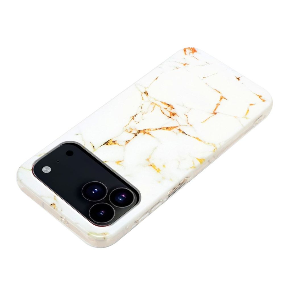 iPhone 18 Pro Max/17 Pro Max skal med marmormönster, vit, bild 3