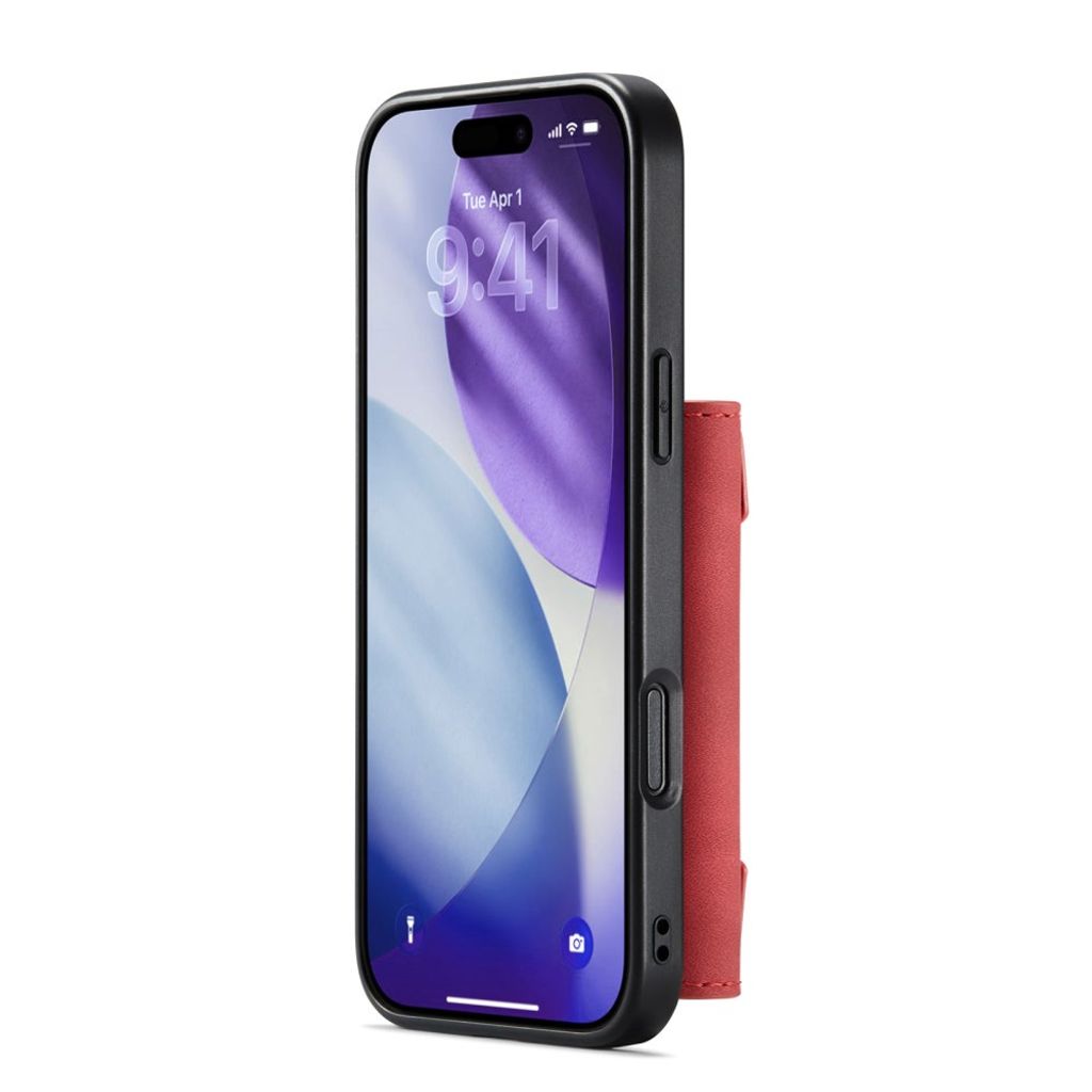 iPhone 18 Pro Max/17 Pro Max skal med löstagbar plånbok och stativ, röd, bild 3