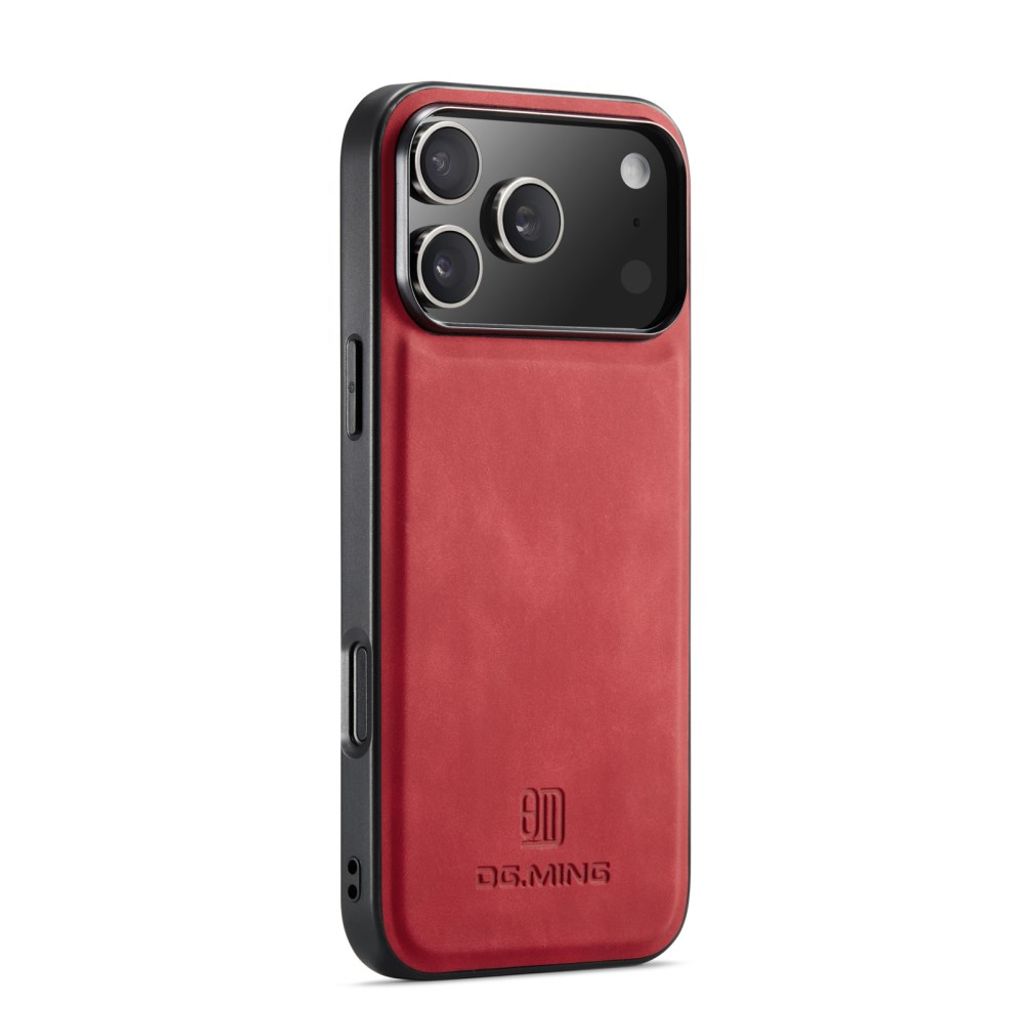 iPhone 18 Pro Max/17 Pro Max konstläderskal med höjda kanter, mörkröd, bild 2