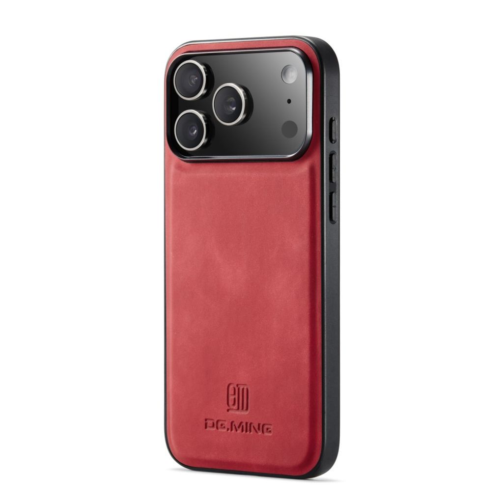iPhone 18 Pro Max/17 Pro Max konstläderskal med höjda kanter, mörkröd, bild 3